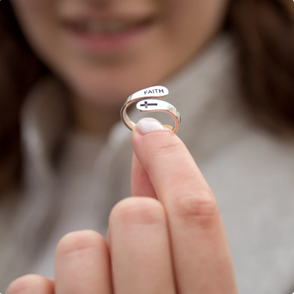 [$33 OFF] - Pure Silver Adjustable Faith Ring - Low in Stock